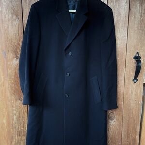 Jos. A. Bank Classic Black Traditional Fit Topcoat, Wool Cashmere Blend